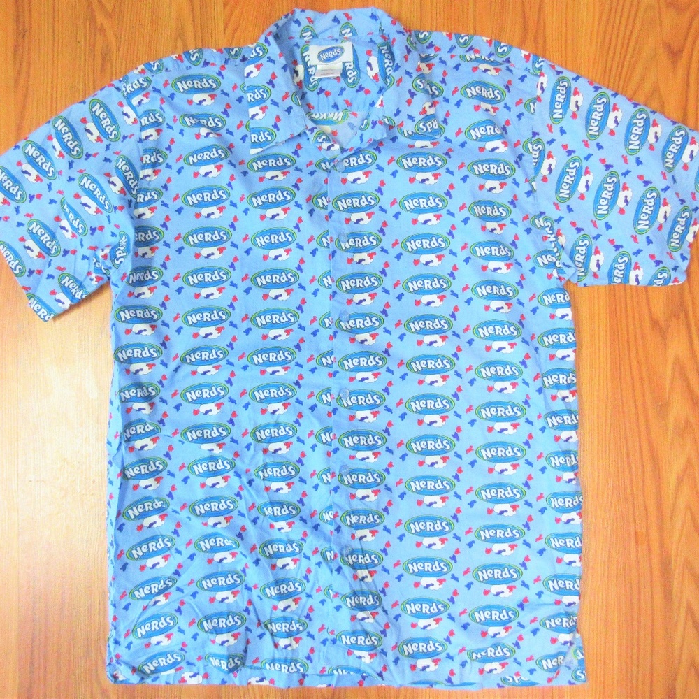 VTG NERDS Mens 100% COTTON POINT COLLAR S/S SHIRT